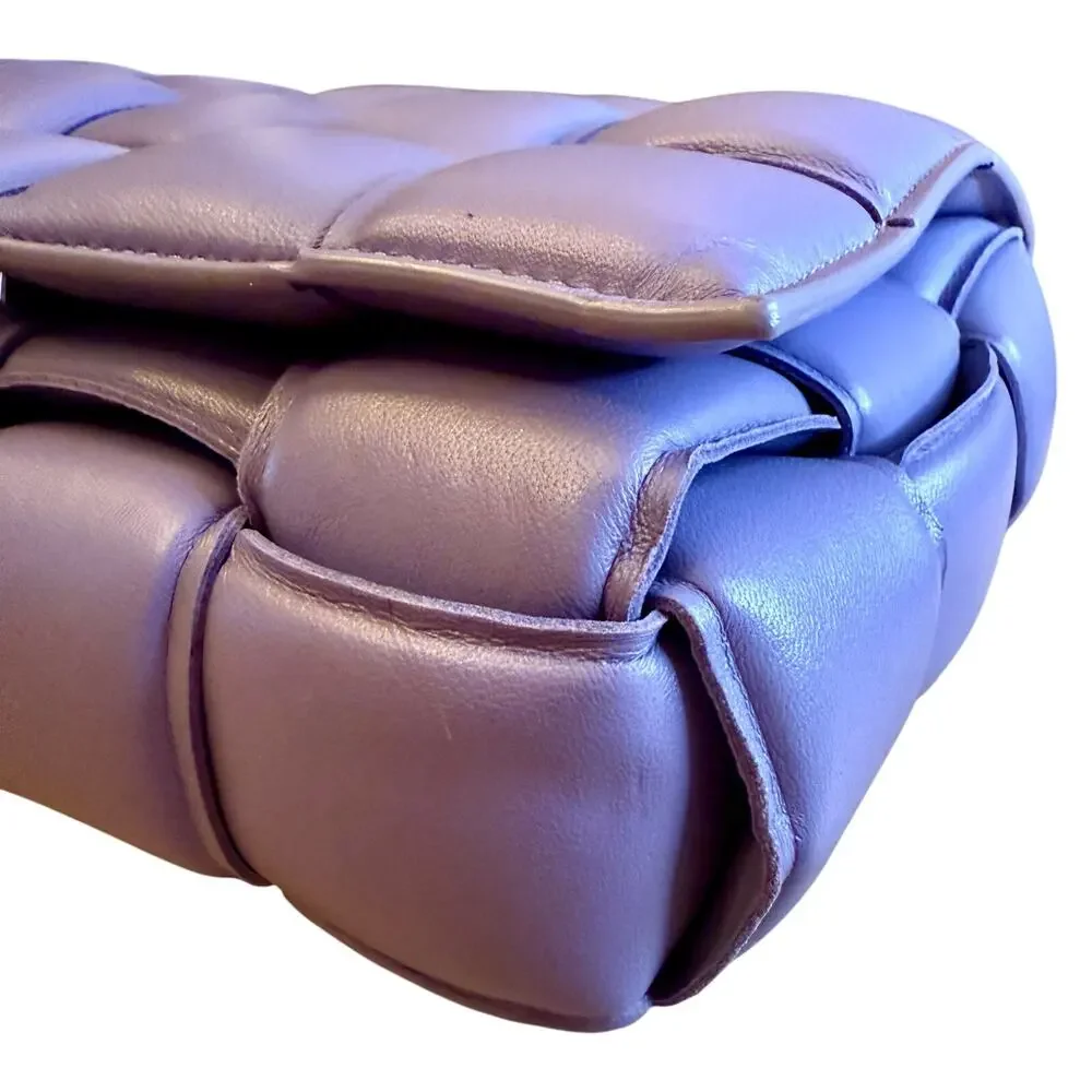 Bottega Veneta Lavender‎ Cassette Leather Bag Heavy Chain Purple Authentic CoA